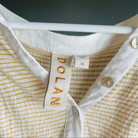 Anthropologie Dolan Yellow Striped Top Size: XS - Picture 4 of 8
